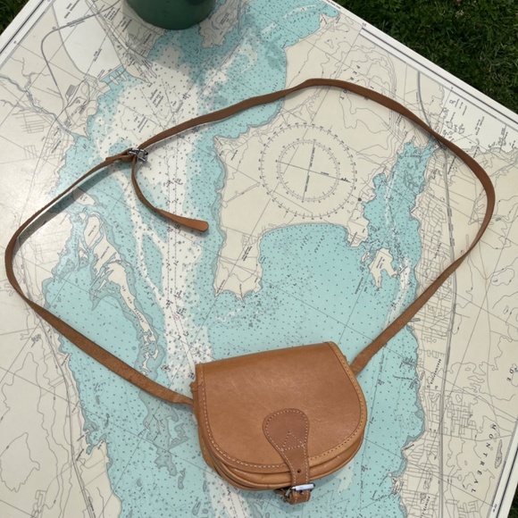 Vintage 70s Georgini Blonde Leather Wedge Purse - Picture 2 of 8